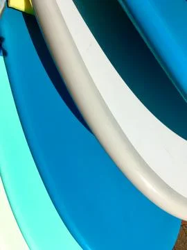 Colourful vibrant patterns of surfboards abstract 库存照片