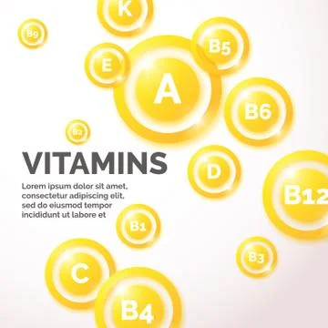 Colourful vitamin background Stock Illustration