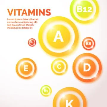 Colourful vitamin background Stock Illustration