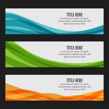 Colourful wave web banners Stock Illustration