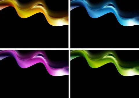 Colourful waves on the black background. Vector design eps 10 Colourful wa... 写真素材