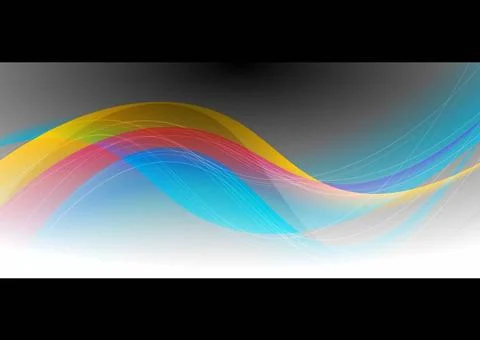 Colourful waves on dark background. Eps 10 vector Colourful waves on dark ... 스톡 사진