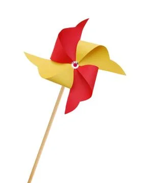 Colourful windmill isolated on a white background Stock Photos