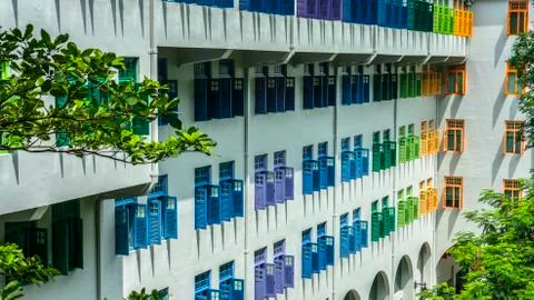 Colourful Window Shutters Stock Photos
