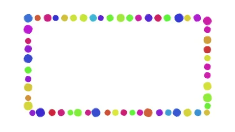 Colourful wonky paint dots frame, stop motion animation Stock Footage 144711003