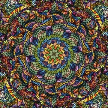 Colourful zentangle doodle seamless pattern. Stock Illustration