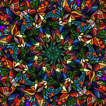Colourful zentangle doodle seamless pattern. Stock Photos