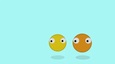 Colourfull animated cartoon characters jumping and rolling eyes Stock Footage 107255152