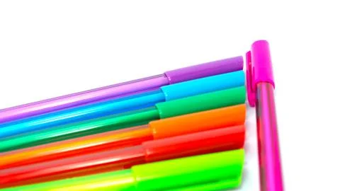 Colourfull pen cap Stock Photos