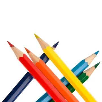 Colouring crayon pencils bunch Stock Photos