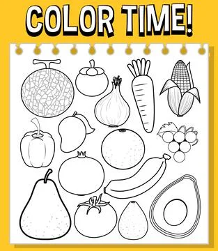Colouring worksheet for student Stock Illustration