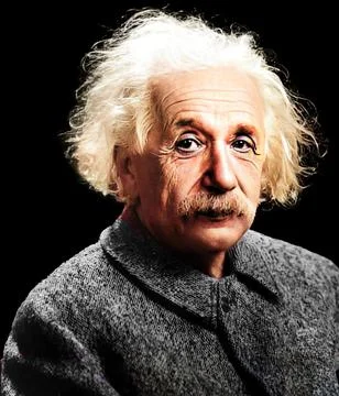 A colourised photo of  Albert Einstein (1879-1955) Stock Photos