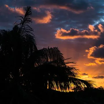 Colours of the Cuban sunset Stock Photos