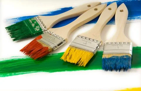 Colrful paintbrushes Stock Photos