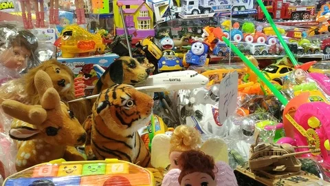 Colrful Toy Shops Stock Footage 127148142