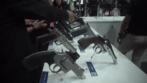 CoLt firearms showcased Stock Footage 340535418