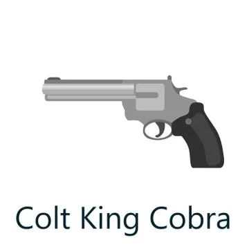 Colt King Cobra is a medium frame double-action revolver featuring a six round Stock Illustration