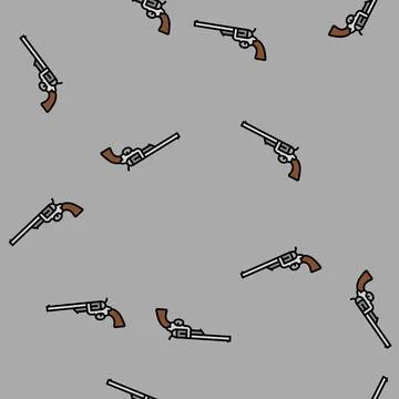 Colt revolver vector seamless pattern Illustrazione stock