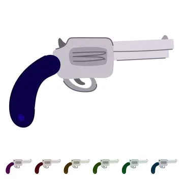 Colt wild west pistol vector cartoon graphic Stock Illustration