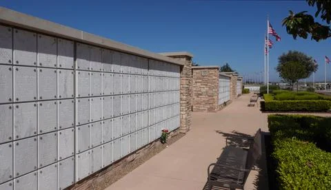 Columbariums with flags Stock Photos