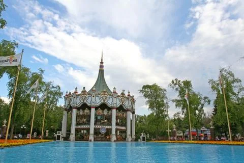 Columbia carousel at chicago six flags Stock Photos