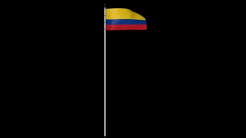 Columbia Flag on Pole with Alpha Channel Video stock 87222873