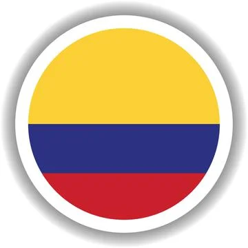 Columbia flag round shape Stock Illustration