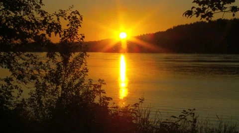 Columbia Gorge Sunset Stock Footage 1037792