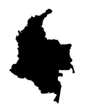 Columbia Map Silhouette Stock Illustration