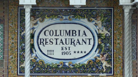 Columbia Restaurant Sign Stock Footage 25332000