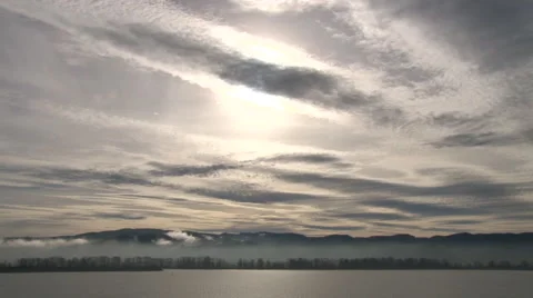 Columbia River Sun and Clouds Real Time Stock Footage 45099691