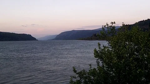 Columbia River at Sunset Stock Footage 99116906