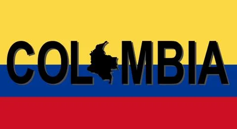 Columbia text with map Stock Illustration