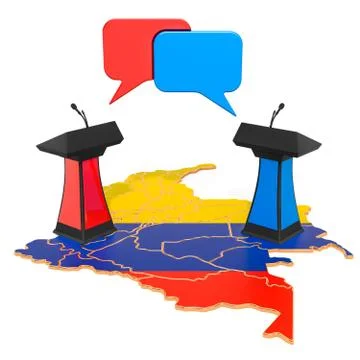 Columbian Debate concept, 3D rendering Ilustración de archivo