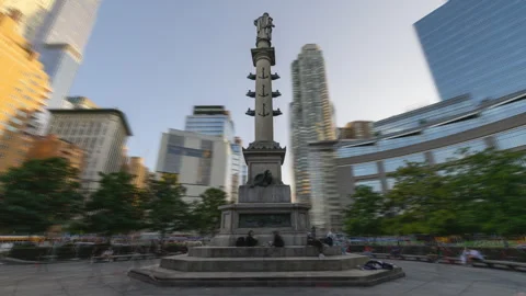 Columbus Circle Day to Night Time Wash Hyperlapse Fast Stock Footage 251995721