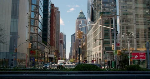 Columbus Circle looking down 7th Ave. NYC 5.9.20 BMCC Pocket 4K Stock Footage 130541016