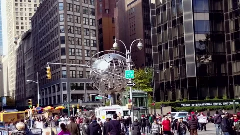 Columbus circle Manhattan.4K Stock Footage 161433381