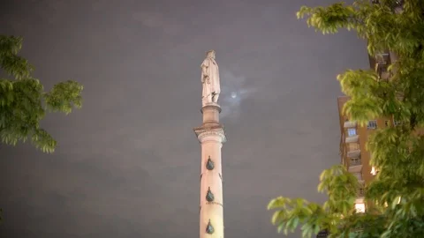Columbus Circle Moon Stock Footage 120302171