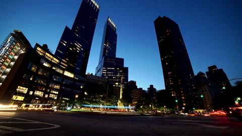 Columbus Circle Time Lapse Stock Footage 171080860