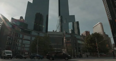 Columbus Circle Time Warner Building - Tilt Up Vidéo 152734507