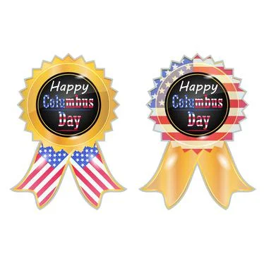 Columbus day badge Stock Illustration