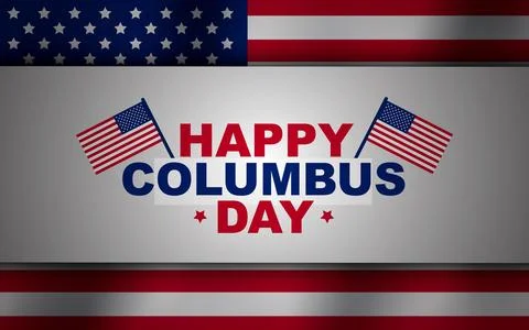 Columbus Day Celebration with the US flag Stock Illustration