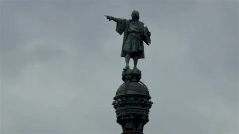 The Columbus Monument, Barcelona, Spain. Stock Footage 145375044