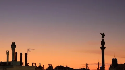 The Columbus monument in Barcelona,Spain Stock Footage 120464862