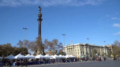 Columbus monument Stock Footage 86716385
