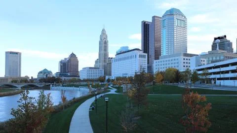 Columbus, Ohio city center on a beautiful morning Stock Photos