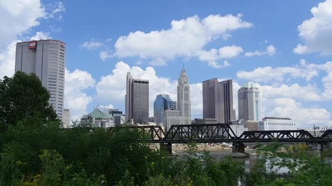 Columbus Ohio Establishing Skyline Stock Footage 101551121