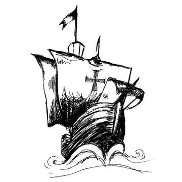 Columbus ship 스톡 일러스트