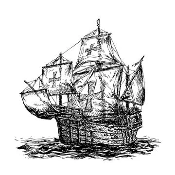 Columbus ship Stock Illustration