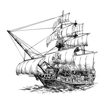 Columbus ship 스톡 일러스트